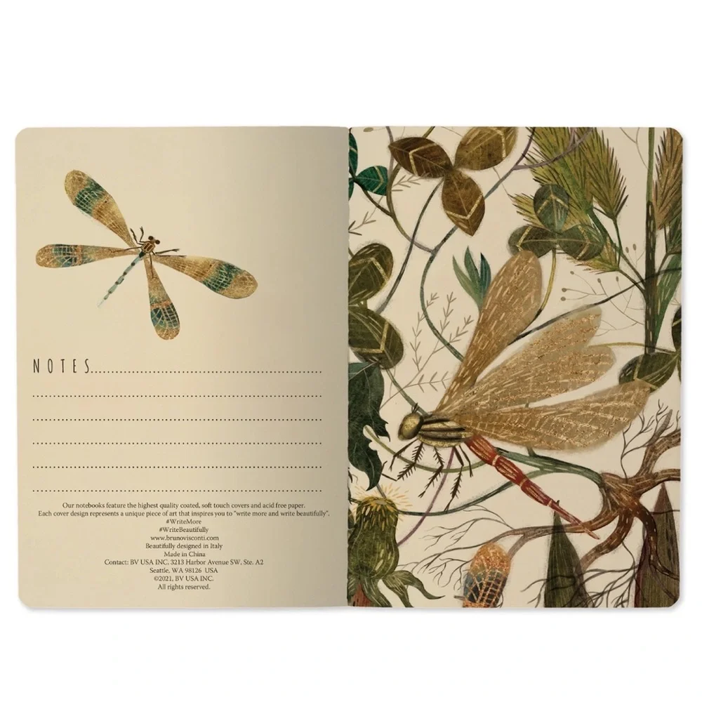 Set of 2 Gorgeous Gold Foil Detailed Soft Touch Notebook Journals - lovely gift!